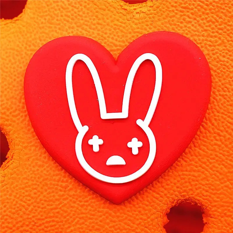 Cartoon Bad Bunny Heart-Shaped Croc Charms - 7 / China