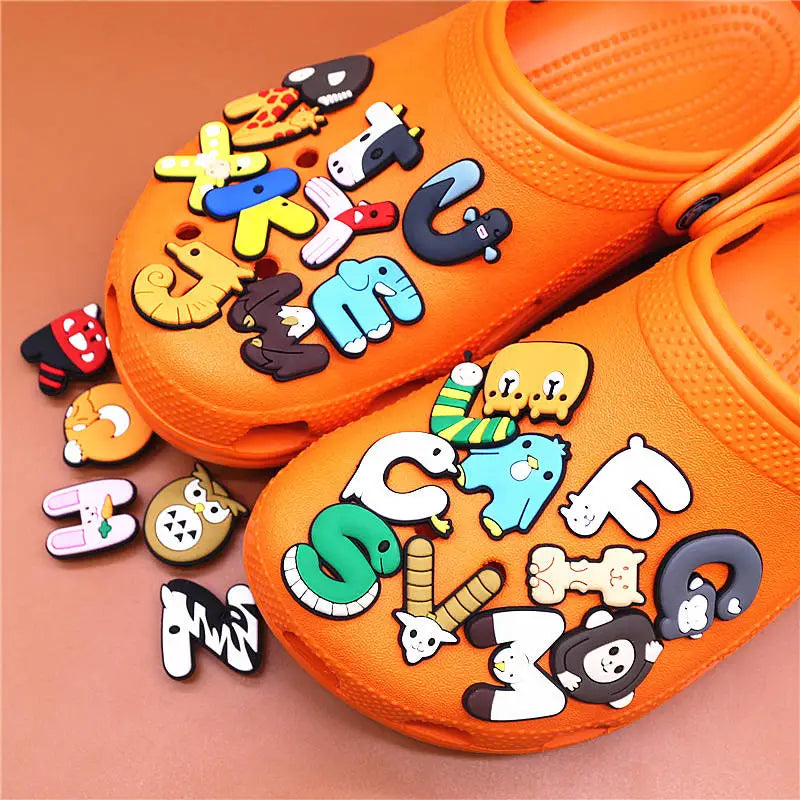 Cute Animal Letters Croc Charms