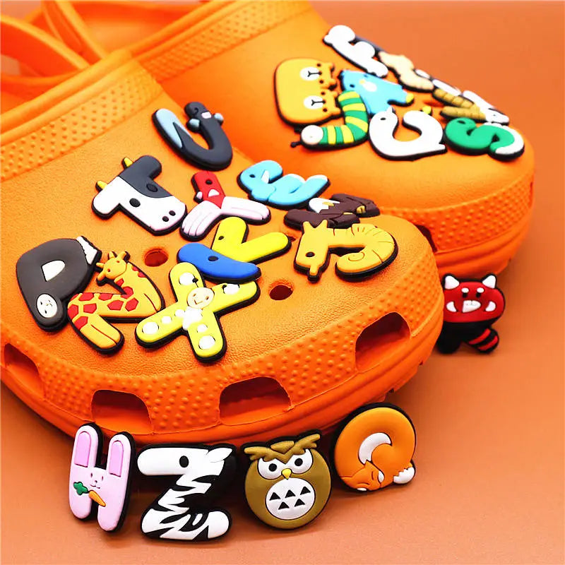 Cute Animal Letters Croc Charms