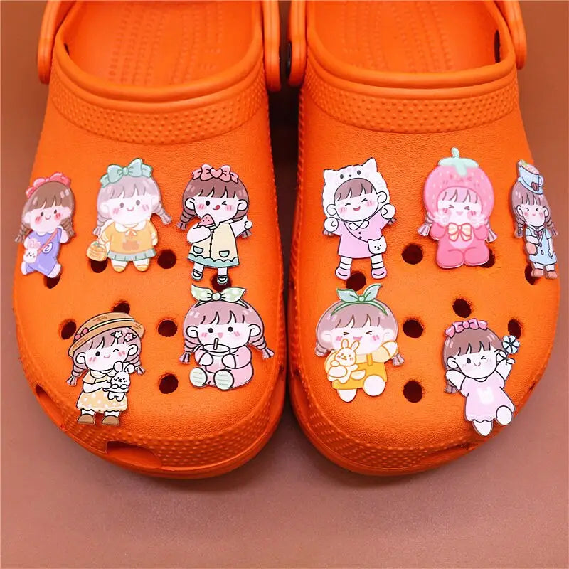 Cute Cartoon Girl Croc Charms (10-Pack)