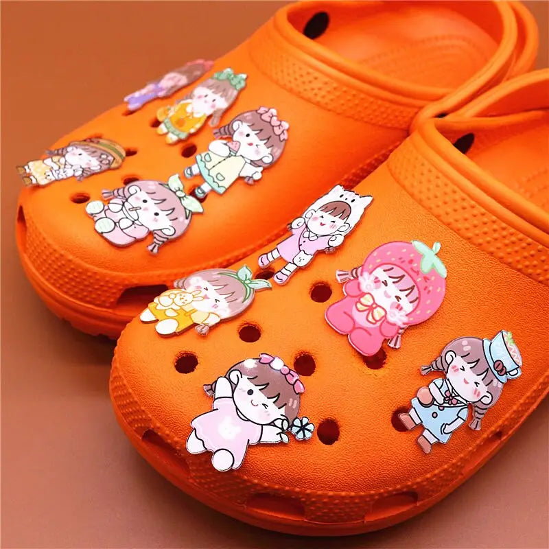 Cute Cartoon Girl Croc Charms (10-Pack)
