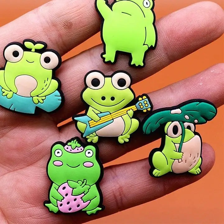 Funny Designer Frogs Croc Charms