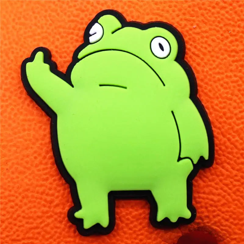 Funny Designer Frogs Croc Charms - E / China