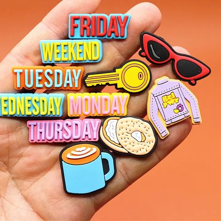 Monday to Weekend Croc Charms