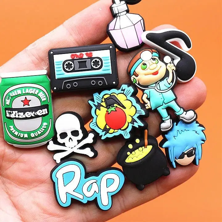 Punk Audio Tape Perfume Tomato Bomb Canned Beer Croc Charms
