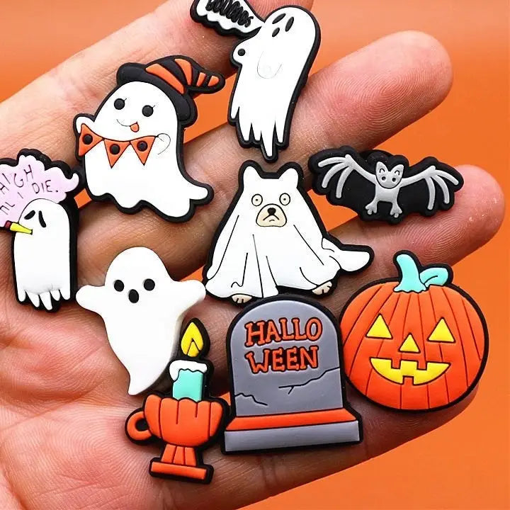 Single Cartoon Ghost Halloween Croc Charms