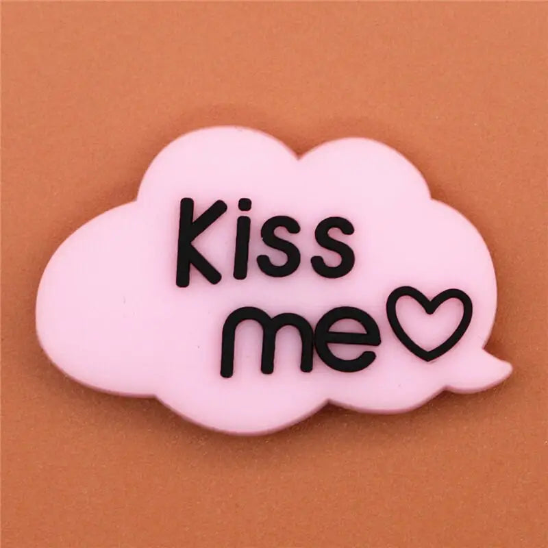 Single Sale Heart/Kiss/Skull Croc Charms - KISS ME PINK