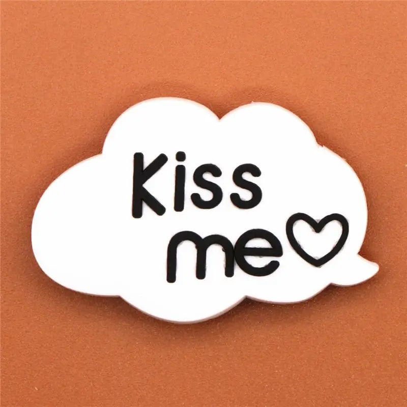 Single Sale Heart/Kiss/Skull Croc Charms - KISS ME WHITE