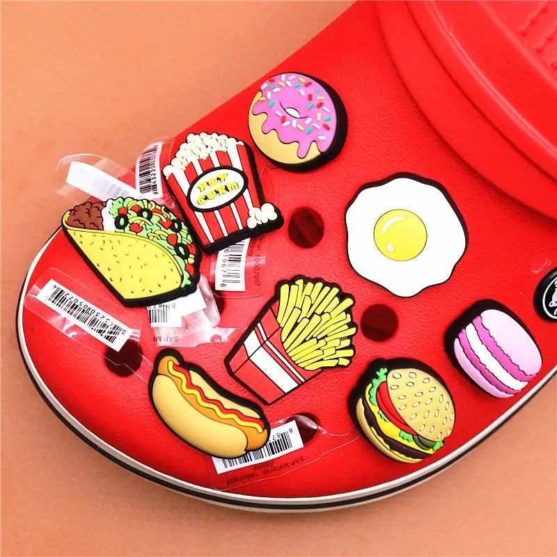 with Cute Food Donuts Popcorn Omelettes Original Croc Charms