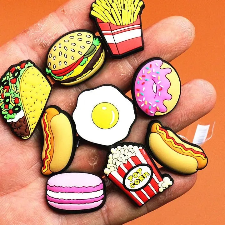 with Cute Food Donuts Popcorn Omelettes Original Croc Charms