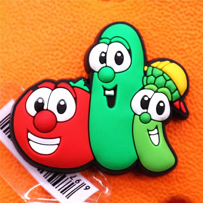 With Fun Cartoon Potato Tomato Balsam Pear Croc Charms - A /