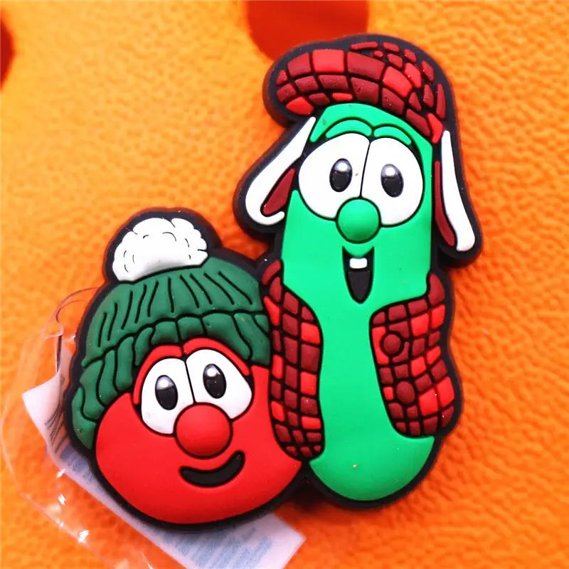 With Fun Cartoon Potato Tomato Balsam Pear Croc Charms - D /